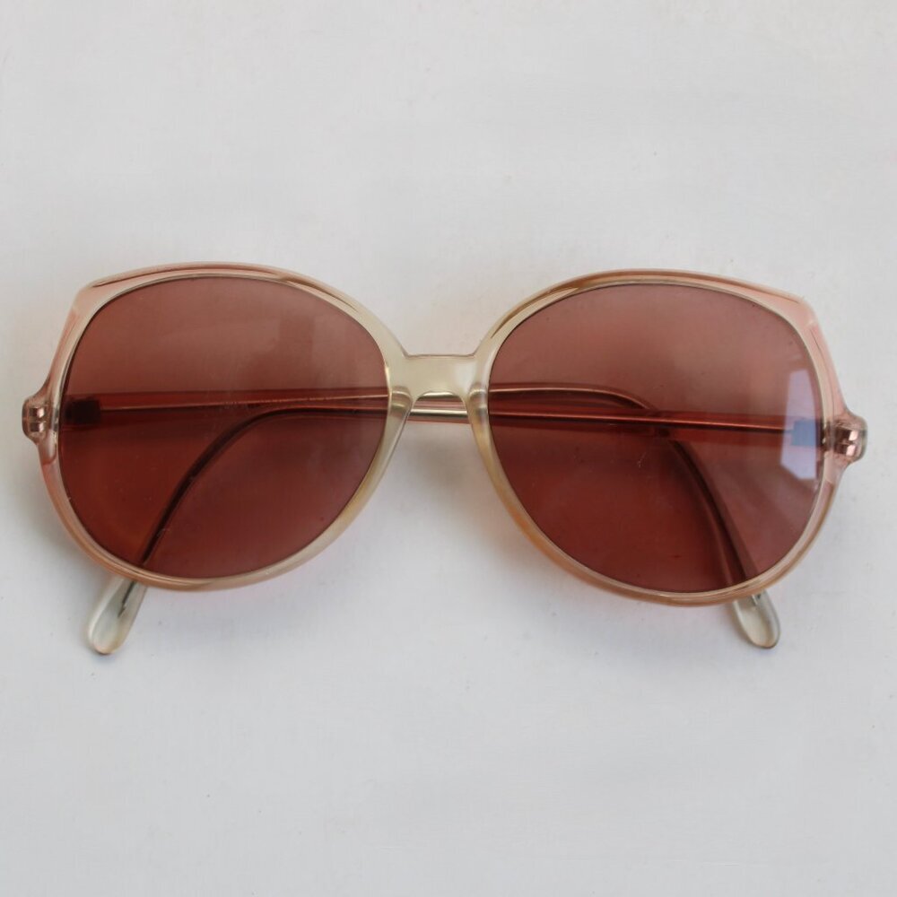 Curacao Vintage 70s 80s Women's Pink Translucent Round Prescription Sunglasses